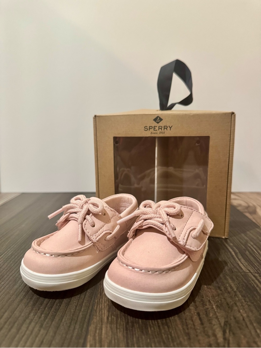 Sperry Bluefish Crib Jr Blush Pink Boat Shoes Toddler Girls Size 4M w/ Box